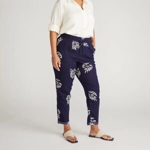 Universal Standard Sayville Linen Drawstring Pant Beachgrass Print 3XS, US 2-4